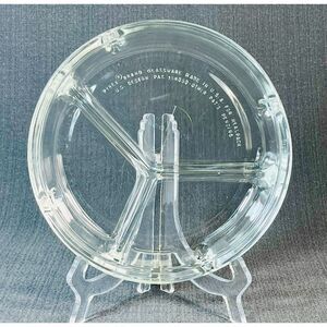 Vintage Pyrex Clear Glass Divided Plate Meal Pack 8 3/8" Portion Control